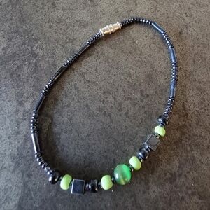 Black And Green Beaded Bracelet